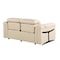 Homeroots 65in Cream and Black Italian Leather Power Reclining Loveseat 720491 - alternate 7