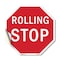 Signmission Rolling Stop, 18 Inch X 18 Inch, Vinyl Decal OC-D-18-64 - alternate 1