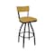 Bfm Seating Bristol Swivel Barstool - Grade 4 Upholstered Seat & Back - Steel Frame - Sand Black Finish 4301SSTT016-SB - alternate 1