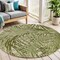 Homeroots 5' Ivory And Green Round Palm Leaf Indoor Outdoor Area Rug 548144 - alternate 4