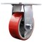 Service Caster 5 Inch Heavy Duty Red Poly on Cast Iron Rigid Caster with Ball Bearing SCC SCC-35R520-PUB-RS - alternate 1