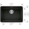 Blanco Precis 25" ADA Single Bowl, Coal Black 442929 - alternate 3