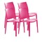 Homeroots Set of Four Fuchsia Heavy Duty Plastic Outdoor Stacking Dining Chairs, 4PK 565212 - alternate 1