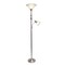 Lampada Da Terra Madre Figlia Elegant Designs LF2003-RBA – 2 Luci, Vetro Marmo Ambrato, Bronzo Restauro, 180cm