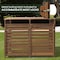 Hanover Wooden Trash and Recyclables Bin Storage Shed with Dual Front Doors and Hinged Top Lids in Brown HANWS0103-BRN - alternate 5