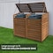 Hanover Wooden Trash and Recyclables Bin Storage Shed with Dual Front Doors and Hinged Top Lids in Brown HANWS0103-BRN - alternate 6