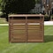 Hanover Wooden Trash and Recyclables Bin Storage Shed with Dual Front Doors and Hinged Top Lids in Brown HANWS0103-BRN - alternate 3