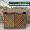 Hanover Wooden Trash and Recyclables Bin Storage Shed with Dual Front Doors and Hinged Top Lids in Brown HANWS0104-BRN - alternate 4