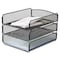Safco Letter Tray, Black, Steel, 9 1/4 in W, 11 3/4 in L, 8 in H, 3 Number of Compartments 3271BL - alternate 2