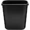 Rubbermaid Commercial Deskside 3 gal Rectangular Indoor Plastic Can, Black, None, Plastic, 8 1/4 in FG295500BLA - alternate 5