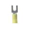 Panduit Fork Terminal, 1/4 in Stud Size, 10 AWG, 600 V, Vinyl Insulated, Yellow, Crimp Termination Only PV10-14F-L - alternate 2