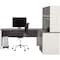 Bestar L Shaped Desk L-Shape Workstation, 82.9" D X 65.9" H, 71.1" W X Melamine, Slate/Sandstone 93867-59 - alternate 7