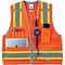 Ergodyne Orange Type R Class 2 Heavy-Duty Surveyo, Mesh, Polyester, Zipper Closure, 4 Outside Pockets 8254HDZ - alternate 10
