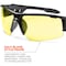 Ergodyne DAGR, Safety Glasses, Uncoated, Yellow Lens, Black Frame, Half-Frame DAGR - alternate 2