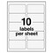 Avery Dennison Mailing Labels, 10Up, White, PK25 58163 - alternate 2