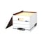 Bankers Box File Box, Corrugated Fiberboard, 12.75" W, 13.25" D, 10.5" H, Lift-Off Lid Closure, White/Blue 0006301 - alternate 2