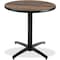 Kfi Round KFI 36in Walnut Breakroom Table with Arched X Base, 29 W, 36 L, 29 H, Laminate, Walnut T36RD-B2125-WL - alternate 1