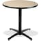 Kfi Round KFI 36in Natural Breakroom Table with Arched X Base, 29 W, 36 L, 29 H, Laminate, Natural T36RD-B2125-NA - alternate 1