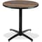 Kfi Round KFI 30in Walnut Round Breakroom Table with Arched X Base, 29 W, 30 L, 29 H T30RD-B2115-WL - alternate 1