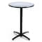 Kfi Round KFI 36in Grey Nebula Breakroom Table with Arched X Base, Laminate Top, Grey T36RD-B2125-38-GYN - alternate 1