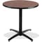 Kfi Round KFI 36in Dark Mahogany Breakroom Table with Arched X Base, 29 W, 36 L, 29 H, Laminate T36RD-B2125-MH - alternate 1