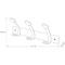 Alba Coat Rack, 3 Hook, Wood/Steel PMV3 - alternate 2