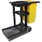 White Janitors Gray Cart with 25 Gallon Yello 6850 - alternate 1