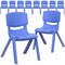 Flash Furniture Blue Plastic Stackable School Chair with 12" Seat Height, PK10 10-YU-YCX-001-BLUE-GG - alternate 6