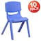 Flash Furniture Blue Plastic Stackable School Chair with 12" Seat Height, PK10 10-YU-YCX-001-BLUE-GG - alternate 10