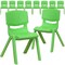 Flash Furniture Green Plastic Stackable School Chair with 12" Seat Height, PK10 10-YU-YCX-001-GREEN-GG - alternate 6
