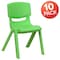 Flash Furniture Green Plastic Stackable School Chair with 12" Seat Height, PK10 10-YU-YCX-001-GREEN-GG - alternate 5