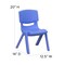 Flash Furniture Blue Plastic Stackable School Chair with 10.5" Seat Height, PK10 10-YU-YCX-003-BLUE-GG - alternate 8