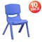 Flash Furniture Blue Plastic Stackable School Chair with 10.5" Seat Height, PK10 10-YU-YCX-003-BLUE-GG - alternate 2