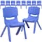 Flash Furniture Blue Plastic Stackable School Chair with 10.5" Seat Height, PK10 10-YU-YCX-003-BLUE-GG - alternate 6