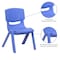 Flash Furniture Blue Plastic Stackable School Chair with 10.5" Seat Height, PK10 10-YU-YCX-003-BLUE-GG - alternate 4