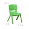 Flash Furniture Green Plastic Stackable School Chair with 10.5" Seat Height, PK10 10-YU-YCX-003-GREEN-GG - alternate 5
