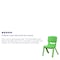 Flash Furniture Green Plastic Stackable School Chair with 10.5" Seat Height, PK10 10-YU-YCX-003-GREEN-GG - alternate 6