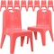 Flash Furniture Red Plastic Stack Chair, PK10 10-YU-YCX-011-RED-GG - alternate 1