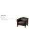 Flash Furniture Hercules Imperial Chair, Brown Back, 33-1/2 in W 31" L 29" H, Sloping, Leather Seat 111-1-BN-GG - alternate 5