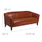 Flash Furniture Cognac Leather Sofa, 29" x 29" 111-3-CG-GG - alternate 3