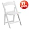 Flash Furniture Kids White Resin Folding Chair with White Vinyl Padded Seat, PK11 11-LE-L-1K-GG - alternate 6