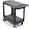 Carlisle Foodservice Flat Shelf Utility Cart, 40inx19in, Gray, Polypropylene, 500 lb Load Capacity, 2 Shelves, 40.38 in L UC194023 - alternate 6