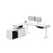 Bestar Pro-Vega Height Adjustable L-Desk, Dual Monitor Arm, White/Black 130851-000017 - alternate 1