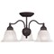 Livex Lighting Essex 3 Light Bronze Convertible Dinette Chandelier/Ceiling Mount 1343-07 - alternate 2