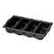 Tablecraft Cutlery Bin, 21.6"X12"X3.75", Hdpe, Blk 1524B - alternate 1