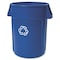 Rubbermaid Commercial 44 gal Round Recycling Bin, Open Top, Blue, Polyethylene, 1 Openings FG264307BLUE - alternate 6