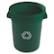 Rubbermaid Commercial Round Recycling Bin, Green, 22" Dia, Polyethylene 1788472 - alternate 2