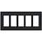 Lutron Designer Wall Plates, Number of Gangs: 5 Thermoset, Gloss Finish, Black CW-5-BL - alternate 2