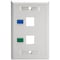 Tripp Lite Keystone Face Plate, 2-Port Dual Outlet N042-001-WH - alternate 2