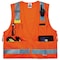 Ergodyne Orange Type R Class 2 Surveyors Vest, 2X, Mesh, Poly, Zipper Closure, 4 Outside Pockets, Orange 8250Z - alternate 2